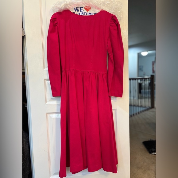 Vintage Western Jean Dress in Pink 🤠 💯 Cotton dry cleaning tag attached! - Picture 3 of 14